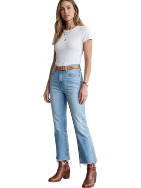 Modern American La Brea Crop Raw Hem Boot Cut Jeans Made in USA Size 29